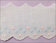2.5 inch Pink & Blue Swiss Embroidered Edging